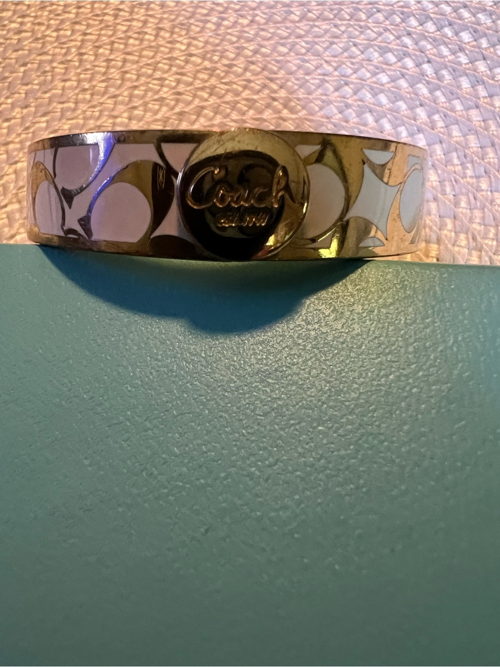 Rare Coach Vintage Signature Gold-Plated Bangle Bracelet